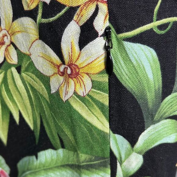 Tommy Bahama Dress Linen Size 8 Tropical Hawaiian halter midi vacation retro - Picture 7 of 9